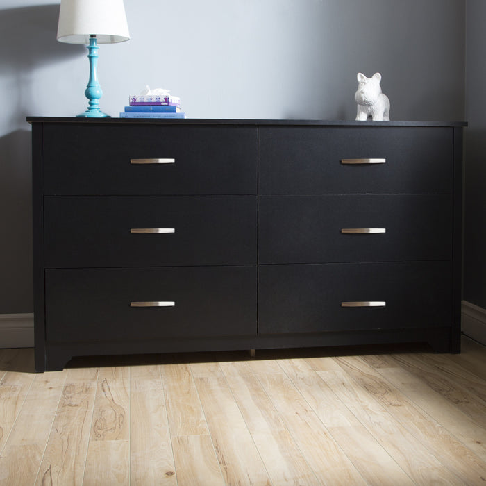 Fusion 6-drawer Dresser - Pure Black 