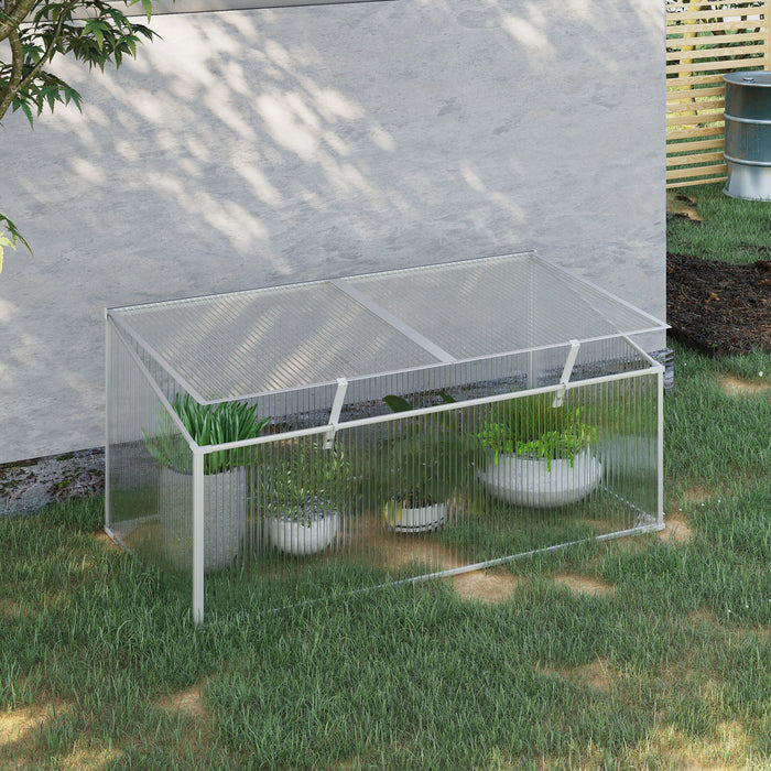 Outsunny 39''x23.5''x17.25'' Outdoor & Indoor Greenhouse For Plants Larger Room With Adjustable Sunshine Board, Cold Frame