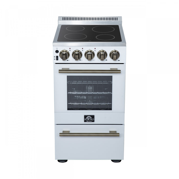 Forno Pallermo 20 Inch Electric Range in White, 2.05 cu.ft. - FFSEL6051-20WHT