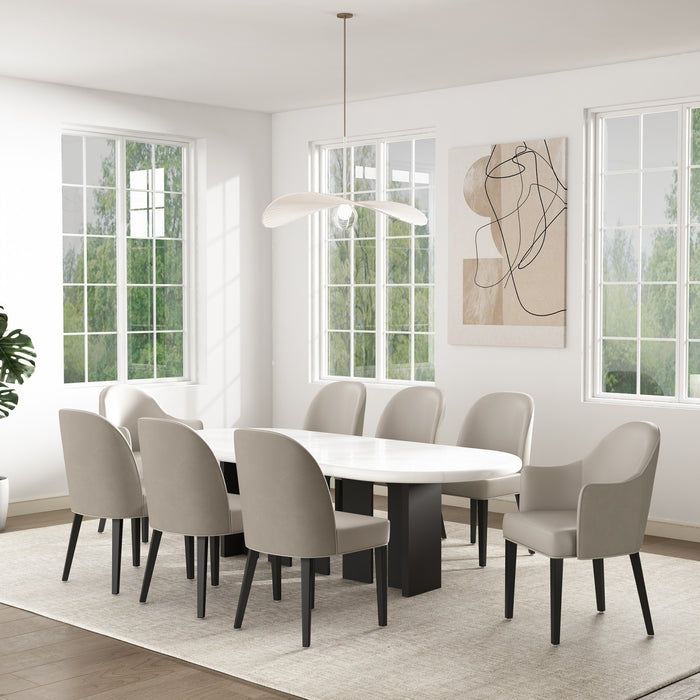 Hillman Modern 8-Piece Dining Chair Set in Light Gray
