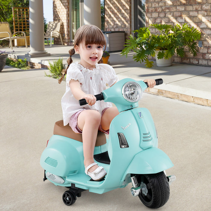 Costway Kids Ride On Motorcycle With Training Wheels Headlight Horn 6v Battery Green