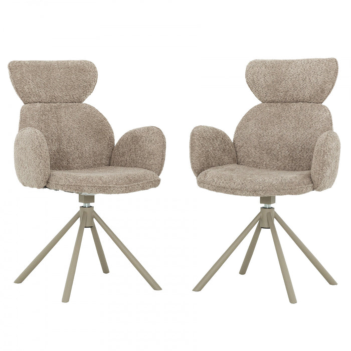 Wrenley Upholstered Swivel Dining Chair with Pedestal Base (Set of 2)