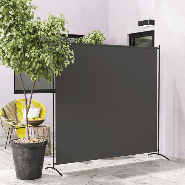Outsunny Single Panel Privacy Screen, Uv30+ Room Divider, Dark Grey