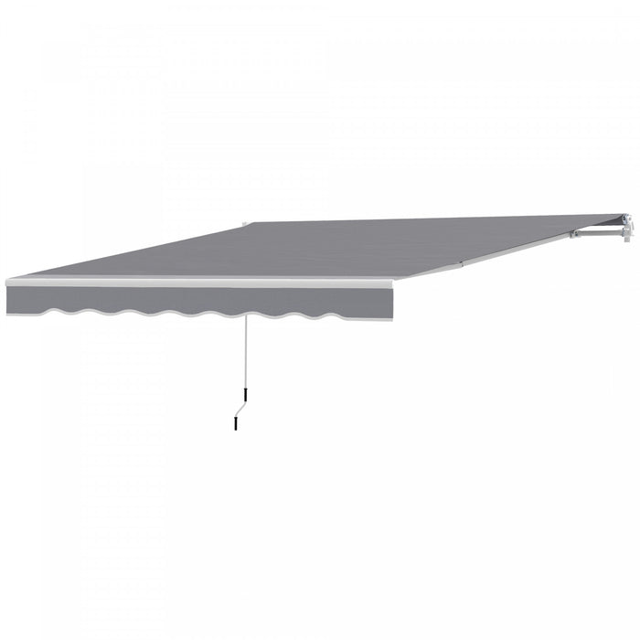 8' x 7' Retractable Awning, Patio Awnings, Sunshade Shelter, Dark Grey