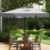 Costway 9 FT Patio Umbrella 2-Tier Market Table Umbrella with Sun-Protective Canopy Gray