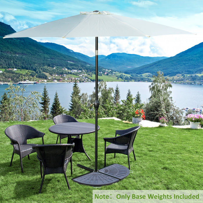 Outsunny 2pc Portable Umbrella Base Weights 61.6lbs Resin Flabelliform Garden Parasol Base