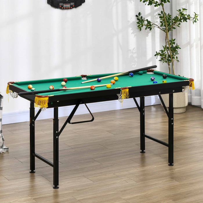 Soozier 55\" Folding Pool Table Set With Adjustable Height, Green