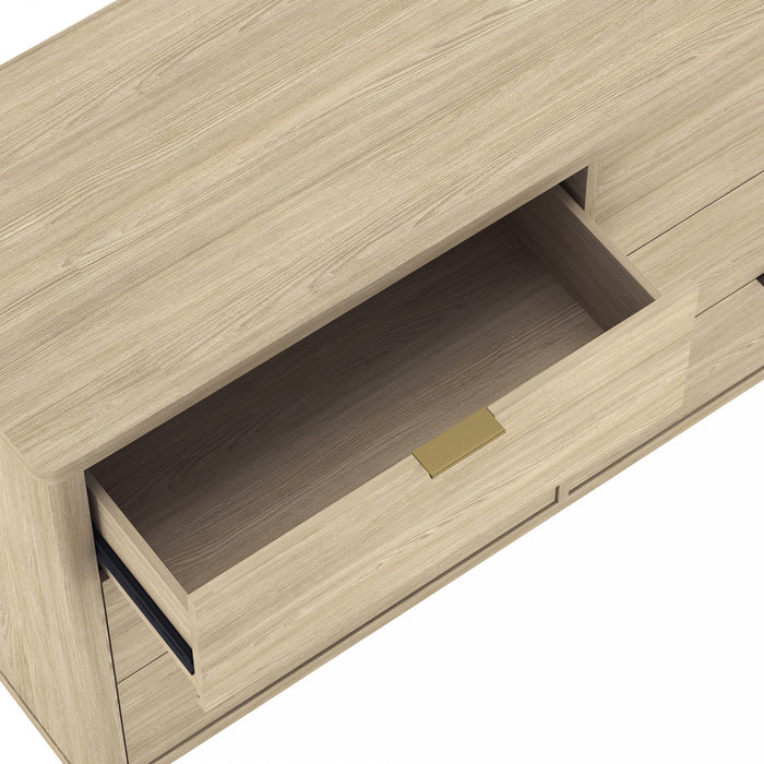 Evelyn Modern 60\" Dresser in Natural (6-Drawer)