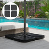 Outsunny 4pc Portable Umbrella Base Weights Garden Parasol Base, Black