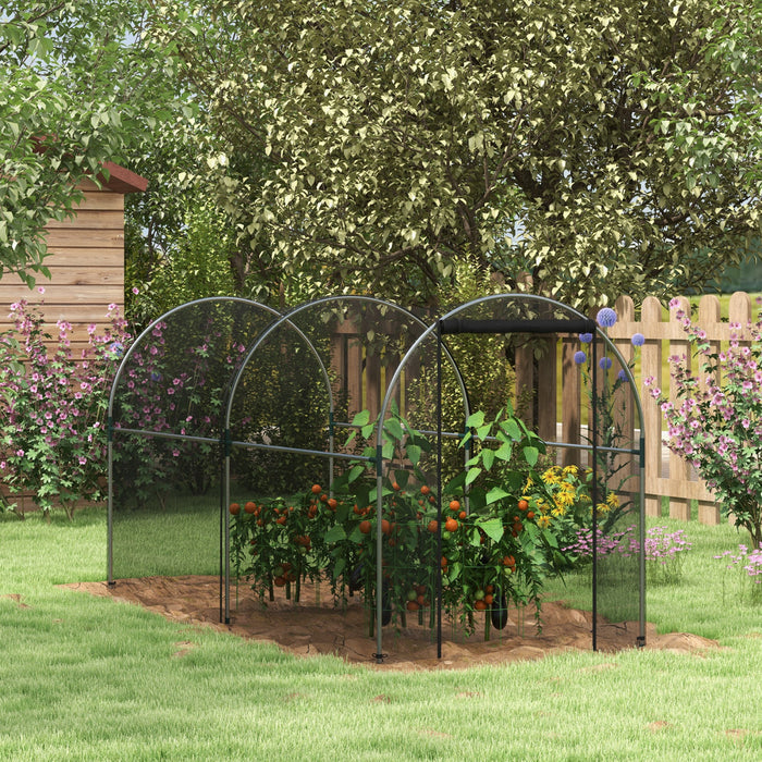 Outsunny 9.8' x 3.9' Plant Protector from Animals with Zipper Roll-Up Door