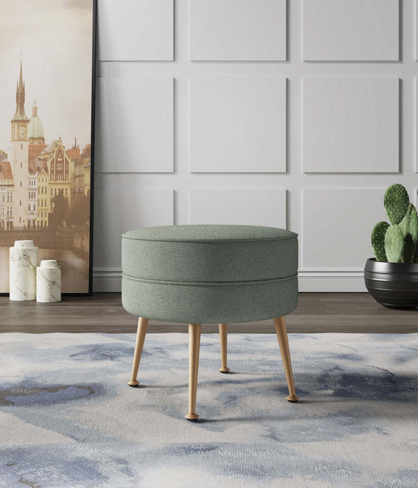 Bailey Mid-Century Modern Upholstered Accent Ottoman in Sage Green