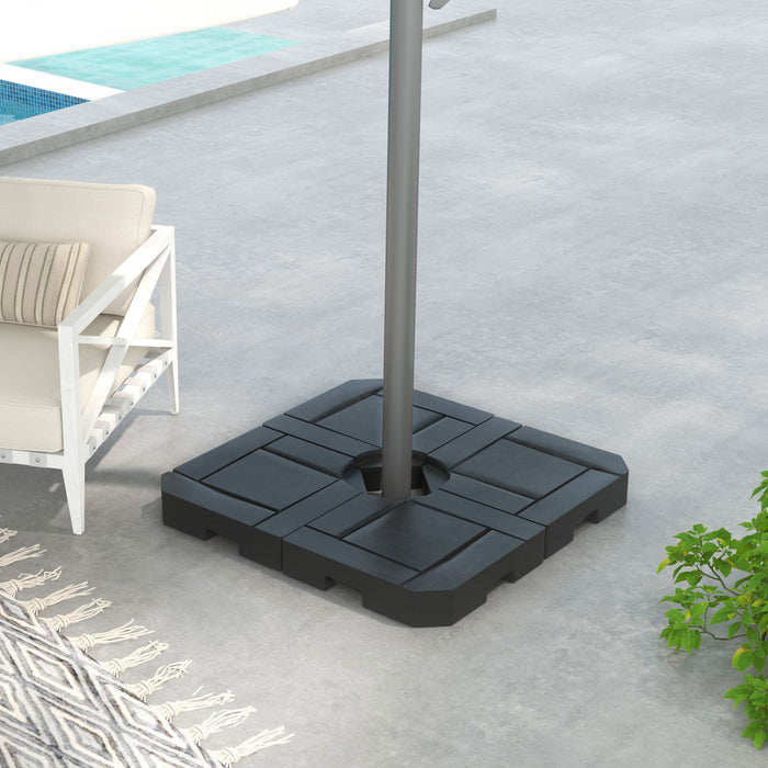 Outsunny 4PCs Cantilever Umbrella Base Weights, Water or Sand Filled