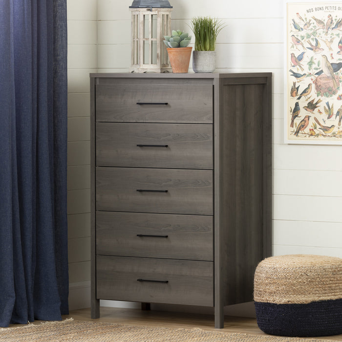 Gravity 5-drawer Chest - Gray Maple 