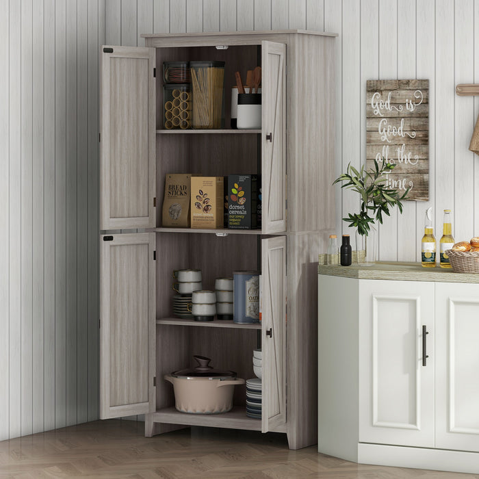 HOMCOM 72\" Freestanding Kitchen Pantry, Buffet Cabinet, Grey