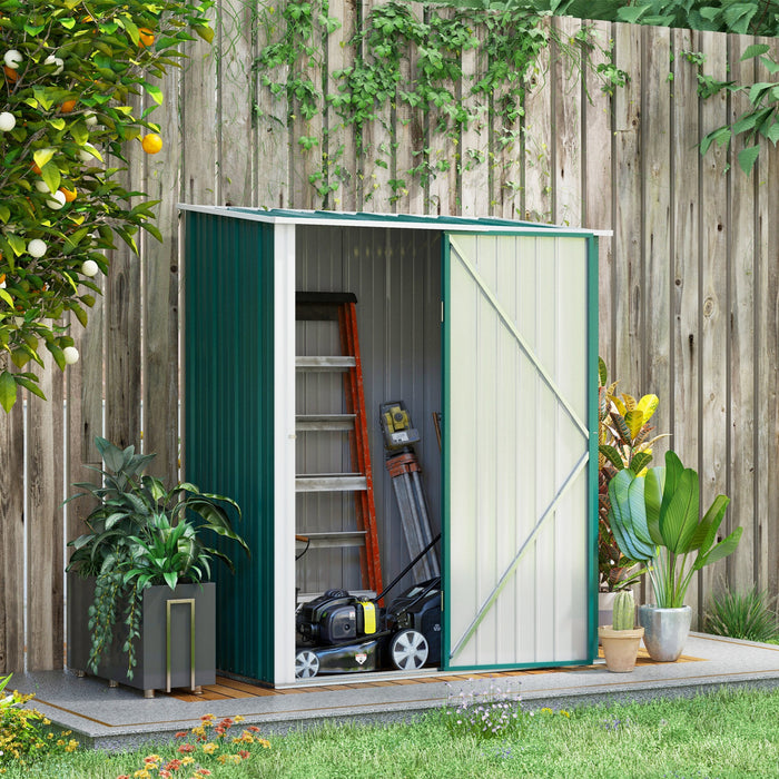 Outsunny 5'x3' Outdoor Storage Shed W/ Single Door, Green