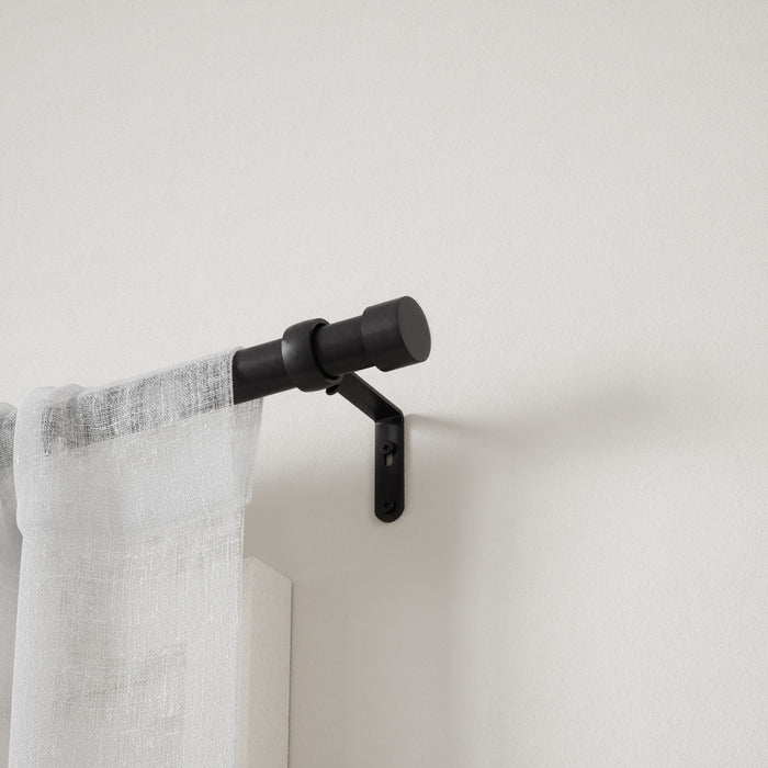 Umbra Cappa Matte Black Expandable 1\" Curtain Rod - 66\"-120\" 
