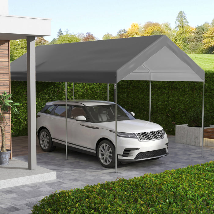 Outsunny 10 x 20 Carport Canopy Replacement Cover with Bungee Cords, Dark Grey