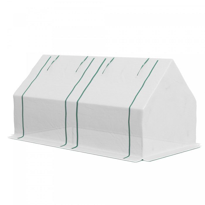 Outsunny 6' X 3' X 3' Mini Greenhouse With 2 Pe/plastic Covers, White