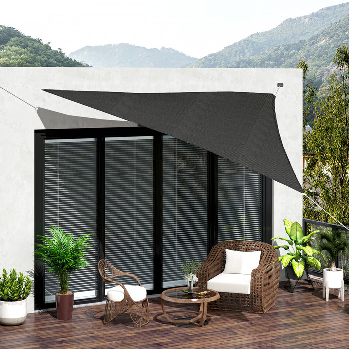 Outsunny Sun Shade Sail With Led Lights, 90% Uv Block Triangle Shade Cloth