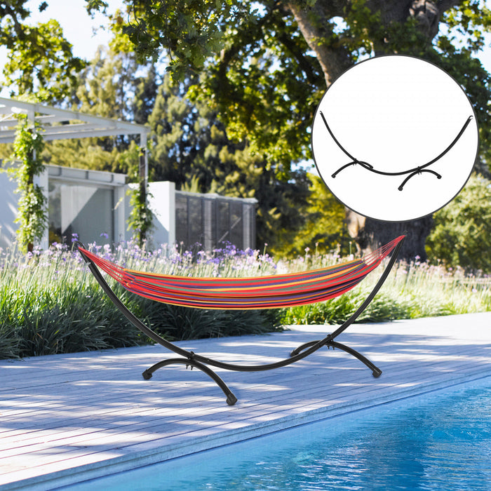 Outsunny 10' Hammock Stand With Steel Frame For Camping Picnic Patio Black