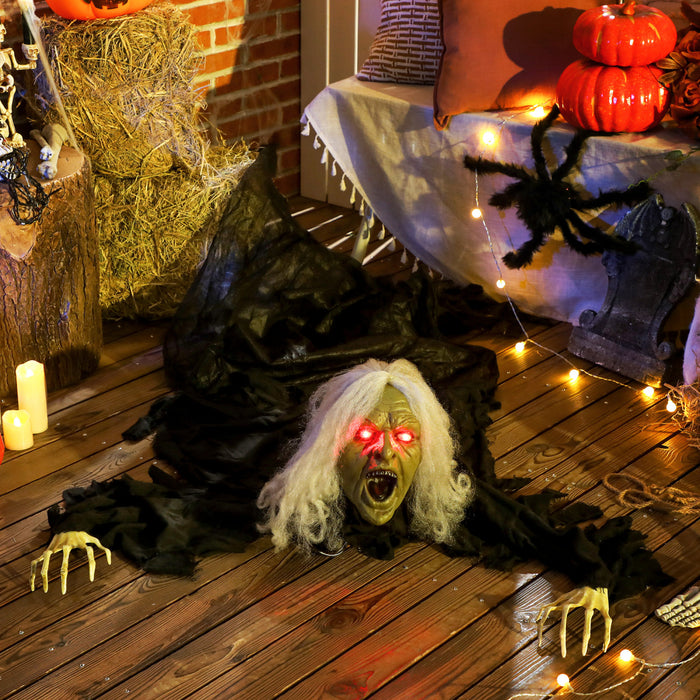 Outsunny 72\" Halloween Animated Crawling Zombie, Indoor Outdoor Party Props