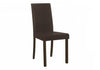 Dining Chair Set of 2 Kitchen Dining Room Brown Leather-Look Wood Legs Transitional