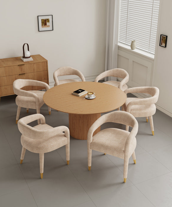 Aspen and Hathaway Modern Industry Chic 7-Piece Dining Set in Silver Lining and Natural