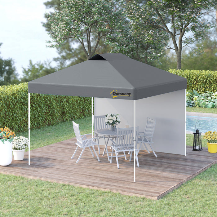 Outsunny 10' X 10' Pop Up Canopy Tent With Sidewall And Bag, Grey
