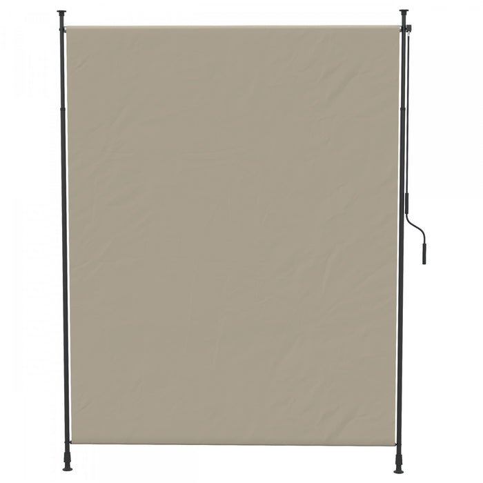Outsunny 7' x 10' Retractable Patio Awning, Outdoor Privacy Screen, Beige
