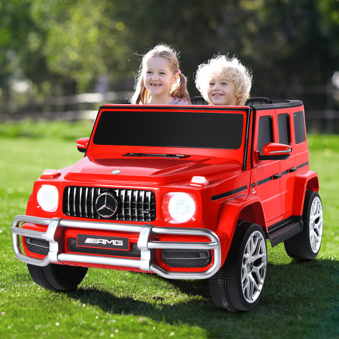 Costway 12v 2 Seats Kids Ride On Car Licensed Mercedes Benz G63 W/ Remote Control Red