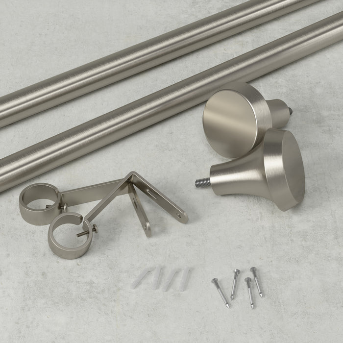 Umbra Ella Nickel Steel Expandable 1\" Curtain Rod - 36\"-72\" 