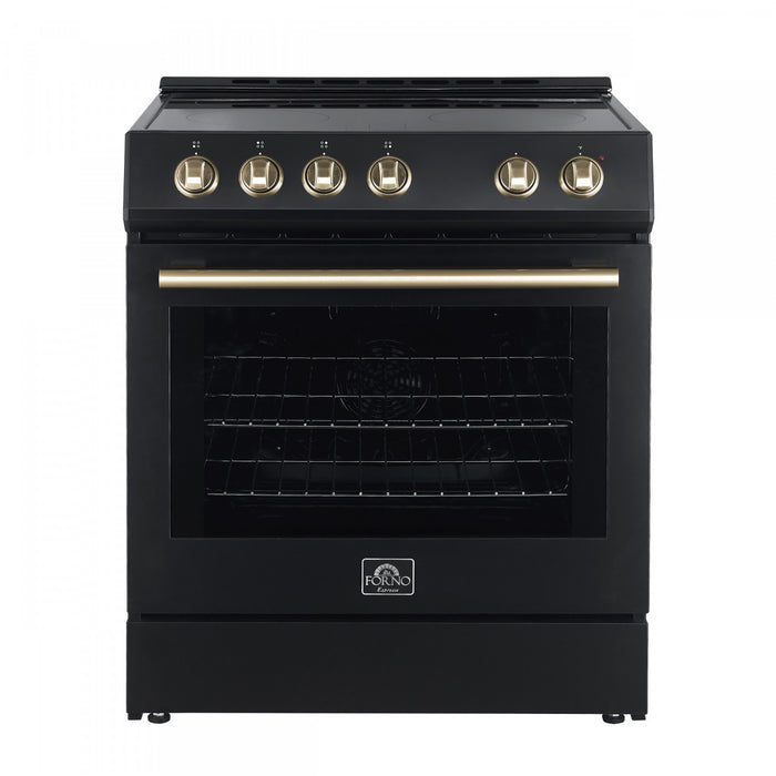 Leonardo Espresso 30\" Slide-In Electric Range in Black 5.0 cu. Ft. -FFSEL6022-30BLK