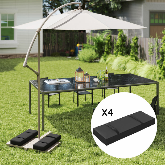 Outsunny 4PCS Umbrella Base Weight Bag, Umbrella Stand Weights, Black