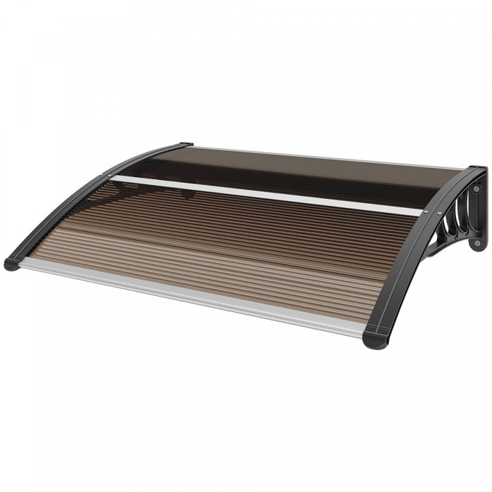 Outsunny Window Awning, Polycarbonate Cover Patio Awnings, Brown
