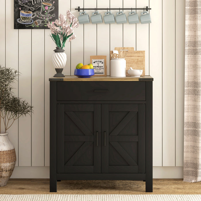 HOMCOM Sideboard Buffet Cabinet w/ Drawer and Shelf, Farmhouse Sideboard