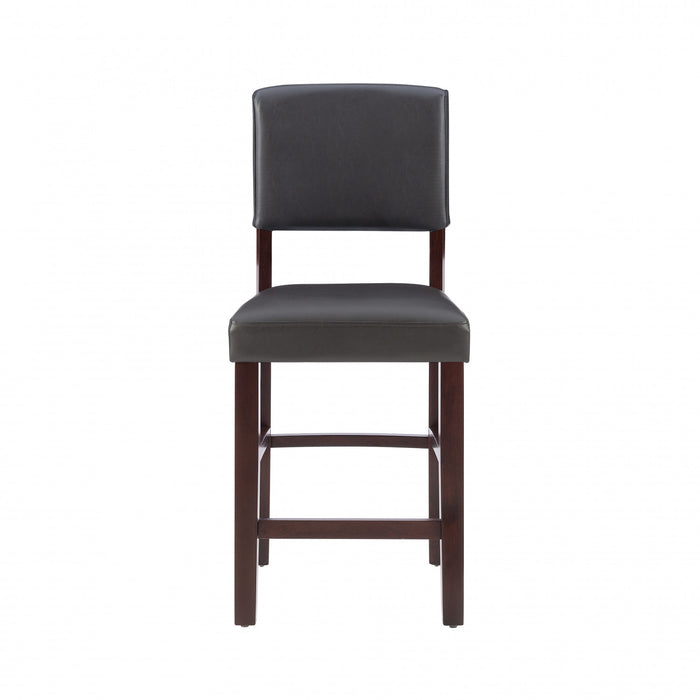 Monaco Faux Leather Counter-Height Stool - Espresso