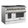 Forno Galiano 48" White Dual Fual Range, 6.58 cu. ft. double ovens- FFSGS6156-48WHT | Cuisiniere a double combustible Galiano 48 po, blanche, 6,58 pi³ double four - FFSGS6156-48WHT