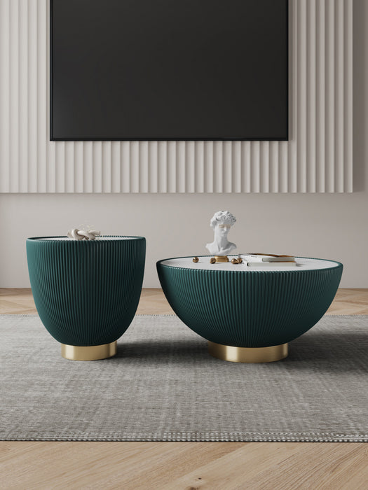 Anderson Modern 2-Piece Coffee Table & End Table Set in Green