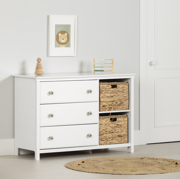 Balka 3-drawer Dresser With Baskets - Pure White 