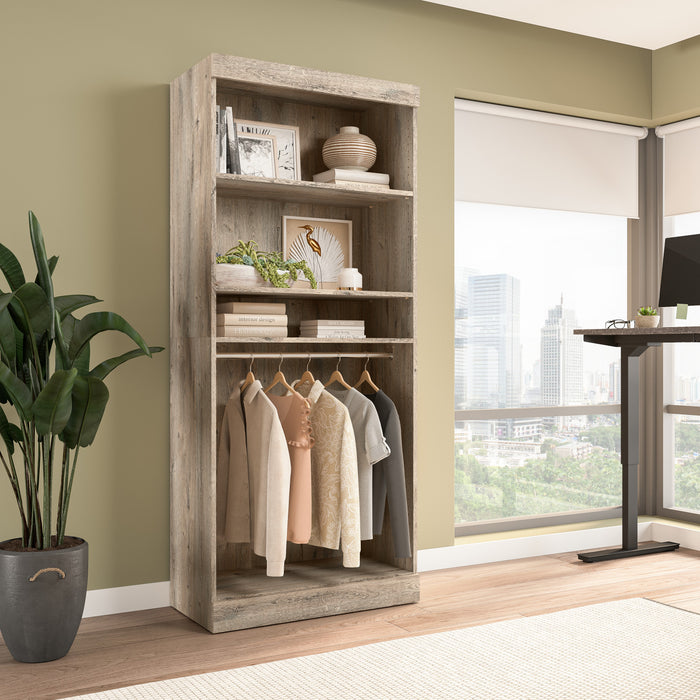 Bestar Pur 36 W Closet Organizer - Rustic Brown