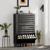 HOMCOM Shoe Storage Cabinet with Adjustable Shelves, Black