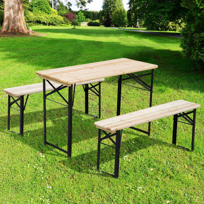 Outsunny 3 Pieces Picnic Table And Bench Set
