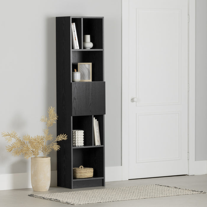 Liora 5-shelf Narrow Bookcase - Black Oak 