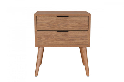 Flashby Nightstand With 2 Drawers - Faux Natural Wood | Table De Nuit Flashby Avec 2 Tiroirs - Faux Bois Naturel