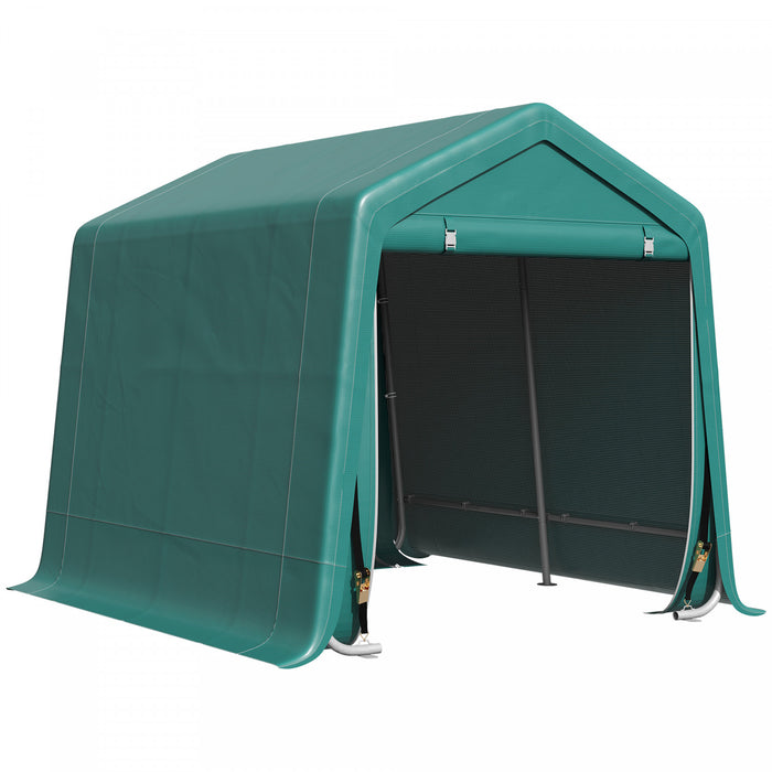 Outsunny 7.9' X 6.6' Garden Storage Tent, Heavy Duty Bike Shed, Green