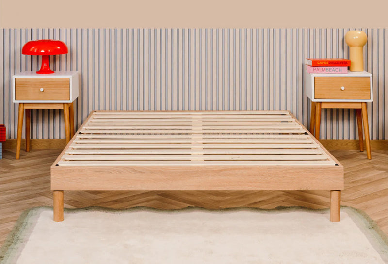 Smart Base Essential Queen Metal Platform Bed Frame - Natural