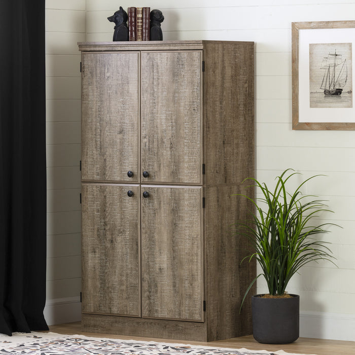 Morgan 4-door Storage Cabinet - Weathered Oak 