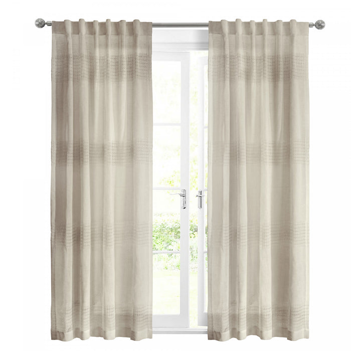 Habitat Lindsey Linen Light Filtering Back Tab Curtain Panel - 52 x 84