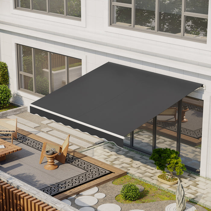 Outsunny 12' X 10' Electric Retractable Awning W/ Remote Controller, Grey