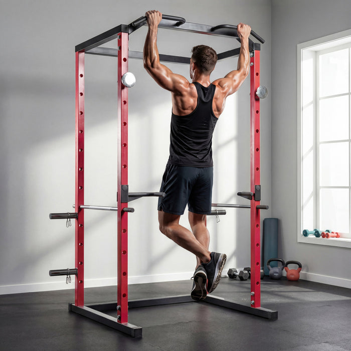 Soozier Power Cage, 1000 lbs Capacity with Adjustable Height for Home Gym